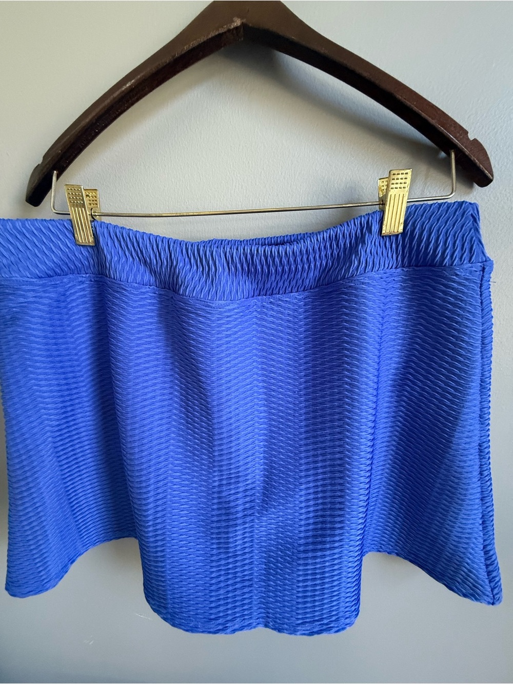 Lands' End Royal Blue Textured Mini Skirt